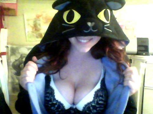 littlecupcakenymph:  littlecupcakenymph:   Just wanted to show off my favorite bra from Black Heart~ Best store EVER.   For the person who sent me the message about my kitty hoodie, here it is. They’re called kigurumis and you can find them online.&lt;3