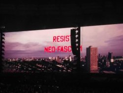 pipeschapmanss:  Roger Waters, São Paulo, Brazil, October 9.     Pink Floyd ex-member declared Brazilian presidential candidate Jair Bolsonaro as the South American country’s “neo-fascist on the rise,” displaying on screen symbols used by brazilians