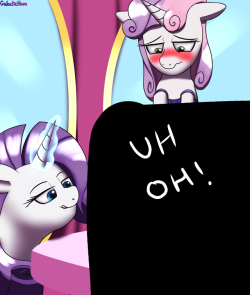 galacticham:  1st place idea of the last Suggestion Poll, as suggested by @myhorrorpony!Looks like Rarity’s got her eyes on something, check out the full pic below to see what!Full-Pic  Morning rebloggle 