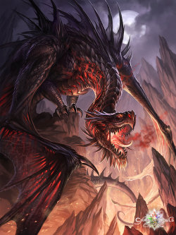 diefantasie:  dark dragon by “sandara”  (A World of Fantasy)