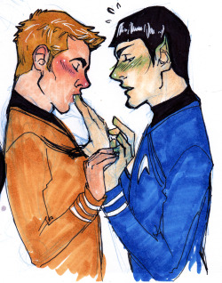 perpetuallycaffeinated:  Reposting this one all by itself because I JUST REALLY LIKE HOW THEY CAME OUT OKAY. SPIRK “HAND JOBS” ALL DAY ERR’DAY ALRIGHT.  So, I know that this is a stupid little doodle among other doodles, but I kind of poked around