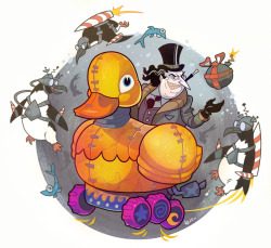 garvals:  Couldn’t resit drawing one of my favorite characters ever - Penguin from Tim Burton movie. I watch it every winter. Also i always adored his creepy 6 wheeled rubber duck - car.Happy Holidays! 