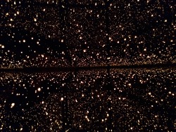 teeashirts:  A few weeks ago I went to the Milwaukee Art Museum with a friend and we got to go into this glass box called The Infinity Chamber. Inside there are mirrors and lights and together they resemble the stars and constellations; outer space. It’s