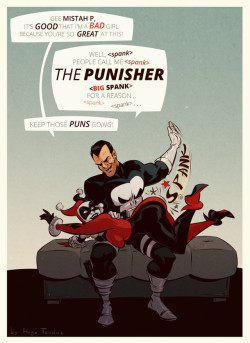   Harley Quinn and The Punisher - The SpankisherHarley getting those puns delivered :)  Newgrounds Twitter DeviantArt  Youtube Picarto Twitch   