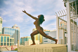 nudepageant:  random mornings - ebony female nude on rooftop by Naveed Thomas   