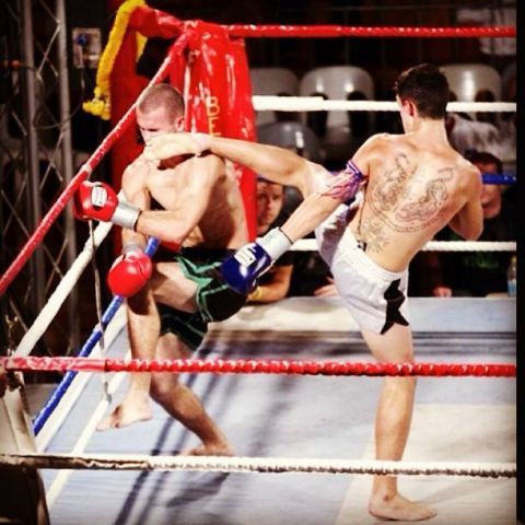 themuaythaiguy:  What’s a good caption for this photo?  A wise kid once said…“I’d rather him kick me in the face, than the balls.”