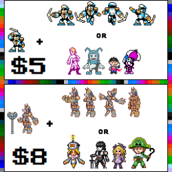 atomictiki:   blackhookpixelart:  Time for a new commission offer! Since I love making sprites for people I’ve decided to make you all a new deal! Now you no longer ask for a single sprite but multiple ones! Here’s how it will work: You can choose