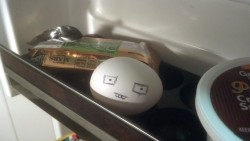 ahmerst:  I drew a John Eggbert but one eye got smudged so every time I look in the fridge he looks back at me, crying a little. 