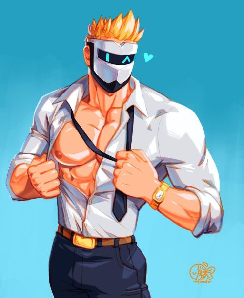 raymondoart:  Name’s Val, a masked himbo VTuber avatar, and he’s gonna make things a bit more… business casual 🤭 OC by SilvySpark from twitter #himbo #vr #muscle #commission https://www.instagram.com/p/Ccsop0TvgXF/?igshid=NGJjMDIxMWI=