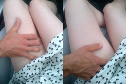 lesangnoir:  My Sir’s perfect hand on my thigh. :) Lucky me.  