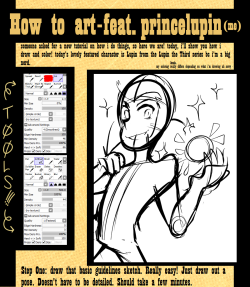 princelupin:   Drawing time: a few hours w/ a dash of procrastinationProgram: PAINT TOOL SAITutorial creation: a few hours  as requested by an anon! a very basic process on how I come about drawing things digitally!! maybe i could do one with my tradition