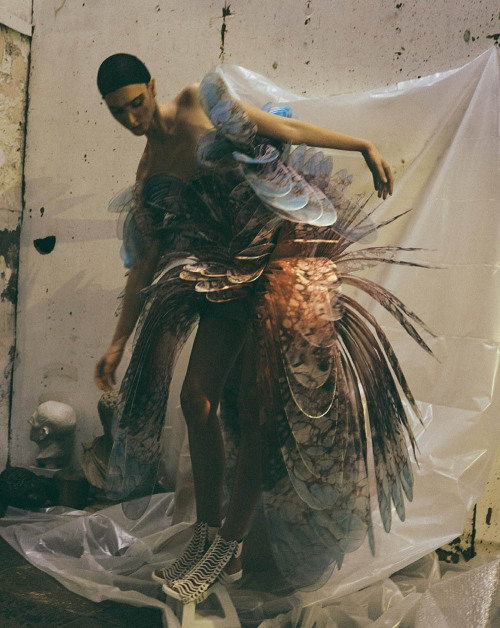 black-is-no-colour:Ros Georgiou wears Iris van Herpen, photographed by Van Mossefelde + N and styled by Anne-Sophie Thomas for Marie Claire France May 2020