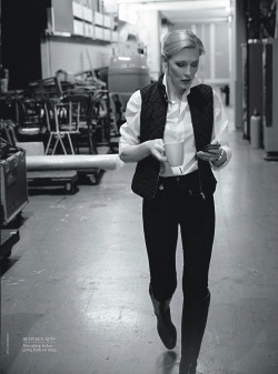 knitmeapony:  emilyafter:  iheartcate:  Cate Blanchett photographed by Will Davidson | Vogue Australia December 2015  all I can see is Cate Blanchett as Han Solo  Same. 