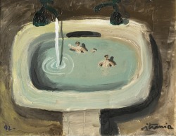 thunderstruck9: Ignacio Iturria (Uruguayan, b. 1949), Pileta [Pool], 1992. Oil on canvas, 27 x 35 cm.
