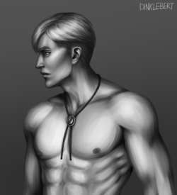 dinklebert:remember those stubble/facial hair paintings I was doing? I finally finished Erwin!