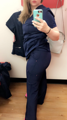 Trying on new scrubs for my new job(; let me know what you think boys. 