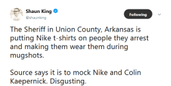 thelovelybones124:  corny-and-lame-as-fuck:  These “people” lust to murder Kap just like one of their inmates.  This is so fucking twisted in so many ways. Ppl are fucking insane    They still had to buy them shirts tho 🤷🏾‍♂️privileged