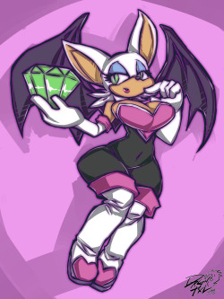 dragoontequila:  A gift for a friend, Rogue the Bat   ;9