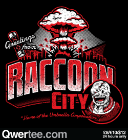 gamefreaksnz:   Greetings From Raccoon City by brandonwilhelmon Artist: Redbubble | Facebook | Twitter