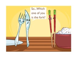 The fork looks like the wife from the Jetsons, no?