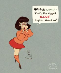 hugotendaz:  Velma - Scooby Doo - Cartoony PinUp Sketch Shaggy, you dirty ol’ rascal :) Newgrounds Twitter DeviantArt  Youtube Picarto Twitch  