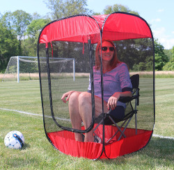 teapotsahoy:  schwerergustav:  laughingsquid:  Screen Pod, A Personal Pop-Up Screen Tent That Provides Shade and Protects You From Insects  Belligerent soccer moms will be confined in the Shame Pod  where does this person live that they get off making