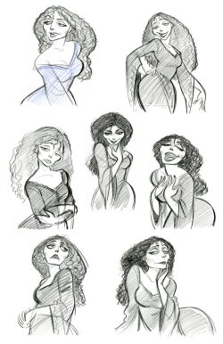 theanimationarchive:Character design images and Model sheets for Mother Gothel from Disney’s Tangled. Artwork by Jin Kim. Source: Cosmo Animato