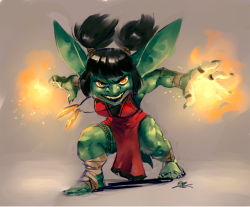 tealfuleyes:A small piece for goblin week, because I do love goblins! Wish I had more time and knew earlier, but there is always next year and there’s always time for more goblins!