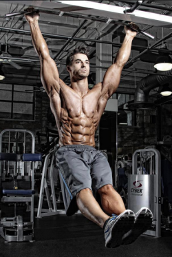 Hanging leg raises are a great exercise to develop the lower abs.