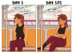 aprillikesthings: museumnelson:  republicansareahategroup:  pr1nceshawn:   Taking Public Transit: Day 1 vs Day 101.  I don’t get the last one e.e  If it is empty and the other cars are full there is a reason you don’t want to learn that reason   ^^^^^ 