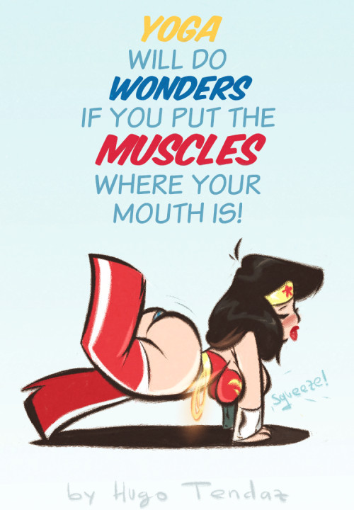   Wonder Woman - Yoga - Cartoony PinUp Sketch  There&rsquo;s nothing wrong in