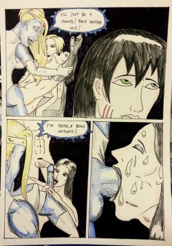  Kate Five vs Symbiote comic Page 77 Uncensored and now in colour!   Nexi and Anonymous Goth Boy #1 tag team Goth Slut #3 with a dose of double anal fun. Apologies to anyone offended by Nexi’s girlcock, it’s the blue symbiote! Then finishing over