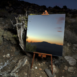 asylum-art: Photographs of Mirrors on Easels that Look Like Paintings in the Desert by Daniel Kukla 