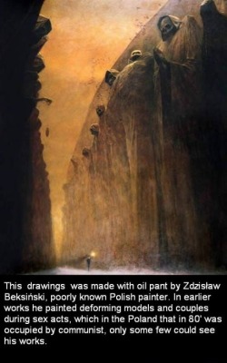kyunomahou:  elmatpe:  boogerashes:  zombiesbride:  I’m from Poland and Beksiński is my favourite artist of all time.  heres some examples of Beksiński’s work without the colorless filter shit  I really needed this.   Wtf yo