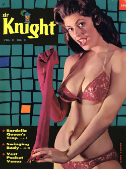 burleskateer:  Beverly Hills (aka. Beverly Powers) appears on the cover of the March 1960 edition of ‘SIR KNIGHT’ magazine.. 