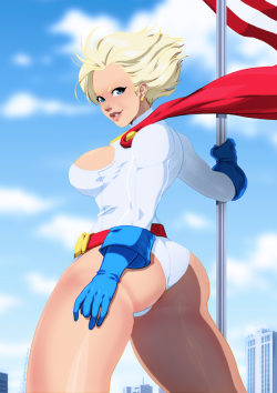 tovio-rogers:  power girl and starfire drawn up for patreon. alternates and psd available there soon.   powerful gals ;9