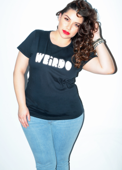 curveappeal:  Mariesther Venegas for Rebdolls38 inch bust, 35 inch waist, 48 inch hips Weirdo T-Shirt Parental Advisory Tank Top at Rebdolls (via curveappeal affiliates)
