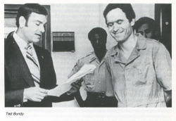 psychopathic-favors:  Ted Bundy laughs at his charges while be indicted  