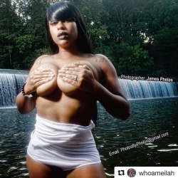 #Repost @whoameilah ・・・ When the JUGGS were heavy and HUGE&hellip;lawd gawd #TBT with @photosbyphelps in Baltimore. #waterfall #old #weight #big #boobs #tits #black #slick #model #dancer #entertainer #skin#urban#eyecandy #vixen #houston #texas #ny