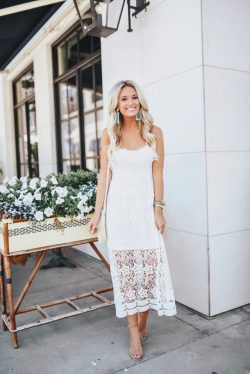 bloggers-fashion:  White Lace Dress Under โ via https://ift.tt/2GAQ89a