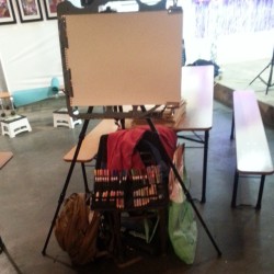 My set up for some figure drawing at Aeronaut brewing co. For the Somerville Artists and Makers event. (at Aeronaut Brewing Company)