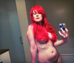 LivelyKaty in bright red tresses