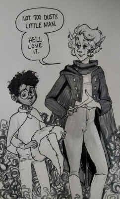 haverkampink: ango just wanted to make a hat to wear on Magic Day  (all I want to draw for the rest of forever is Angus McDonald being co-raised by all of IPRE) 