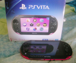 so yesterday i got a little valentine&rsquo;s gift which i gave myself LMAO i imported this japanese ps vita because you never get awesome color choices in america pffftso i got it in my favorite colors pink/black ((points to fursona)) and i spent last