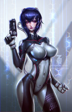 cyberclays:  Kusanagi Plugsuit Pinup - Ghost in the Shell fan art by Paul Kwon