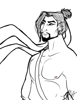 auggusst-art: Preview of a Hanzo piece over on my PATREON! Please consider supporting me!  Or buy me a coffee!  handsome boi