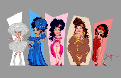 notlostonanadventure:  michaeldimotta:  Rupaul’s Drag Race Season 6 by Michael J. DiMotta All  together now! Here are  all the illustrations I did from my favorite moments of this season of Drag Race. It turned out to be a fun little series, sort