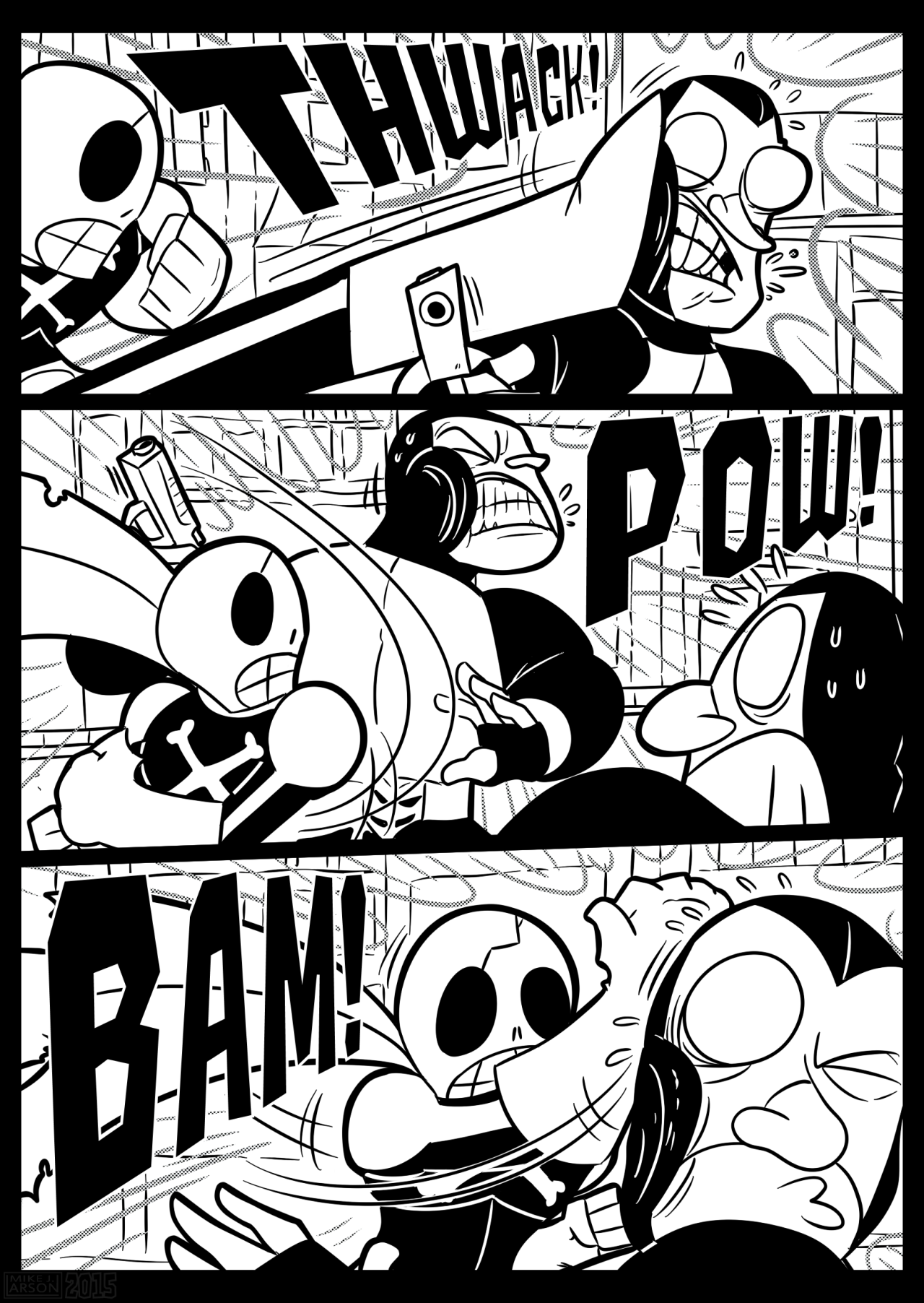 The first ten pages of a tokusatsu-inspired comic series I’m working on called