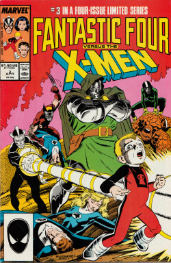 Fantastic Four vs. the X-Men No. 3 (Marvel, 1987). Cover art by John Bogdanove and Terry Austin.