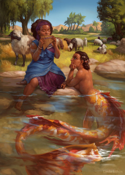 darantha: Two year old idea I finally got done. :’) I’d planned it for May, because mermay, but work got in the way, and then I hoped to do it in June but nope. Ah well, at least it’s done. You can get the making of resources and hi-res JPEG through